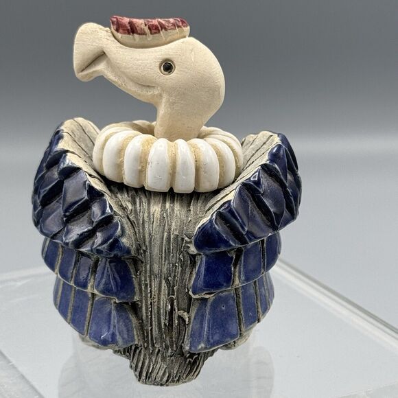 Vtg Artesania Rinconada Condor Bird Buzzard Vulture Figurine Galze Accents 3" - Picture 3 of 8